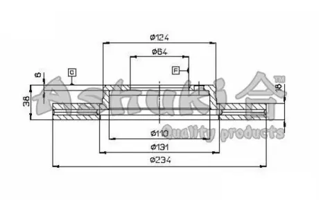 Тормозной диск ASHUKI T60005