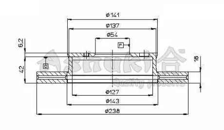 Тормозной диск ASHUKI T60101
