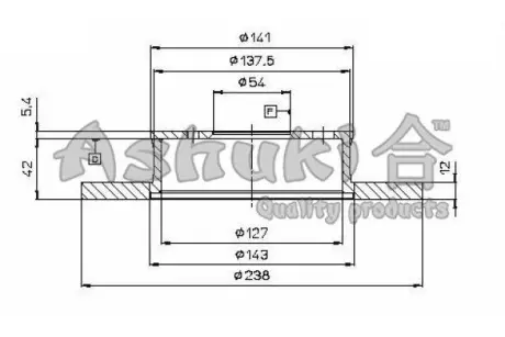 Тормозной диск ASHUKI T60109