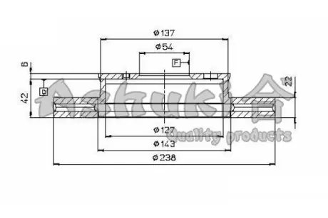 Тормозной диск ASHUKI T60240