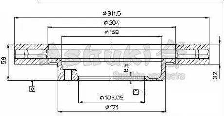Тормозной диск ASHUKI T60243