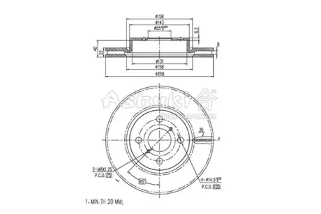 Тормозной диск ASHUKI T60262