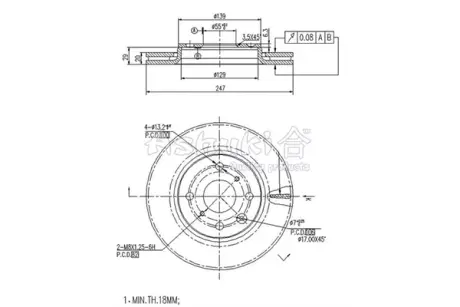 Тормозной диск ASHUKI T60286