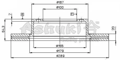 Тормозной диск ASHUKI T60295