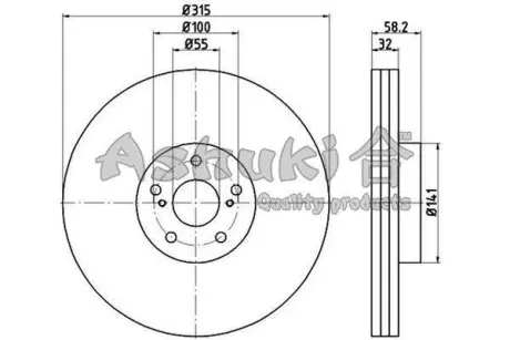 Тормозной диск ASHUKI T60312HD