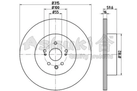 Тормозной диск ASHUKI T60313
