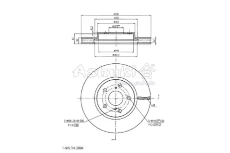 Тормозной диск ASHUKI T60339