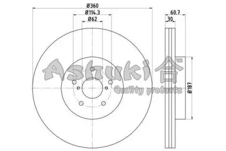 Тормозной диск ASHUKI T60362