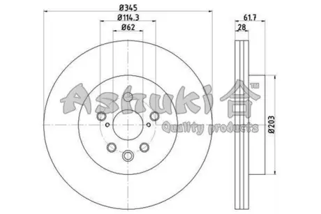 Тормозной диск ASHUKI T60363