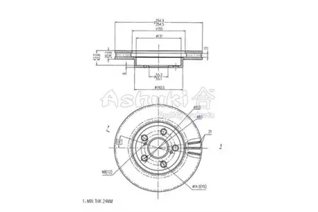 Тормозной диск ASHUKI T60383