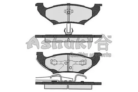 Комплект тормозных колодок, дисковый тормоз ASHUKI US104235