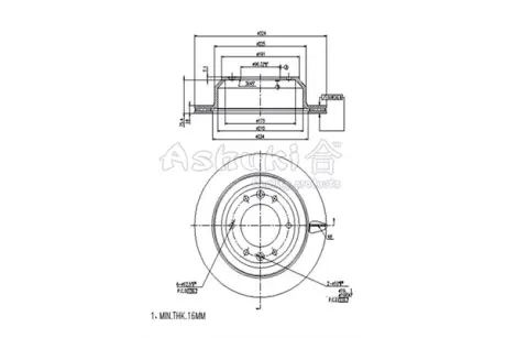 Тормозной диск ASHUKI Y08942