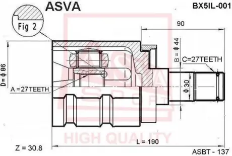 Автозапчасть ASVA BX5IL001