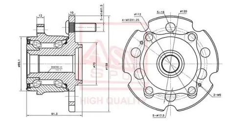 Автозапчасть ASVA HNWHP2R