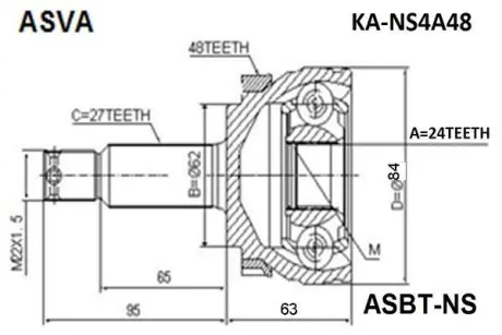 Автозапчасть ASVA KANS4A48