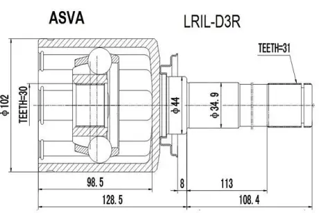 Автозапчасть ASVA LRILD3R
