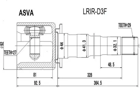 Автозапчасть ASVA LRIRD3F