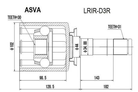 Автозапчасть ASVA LRIRD3R