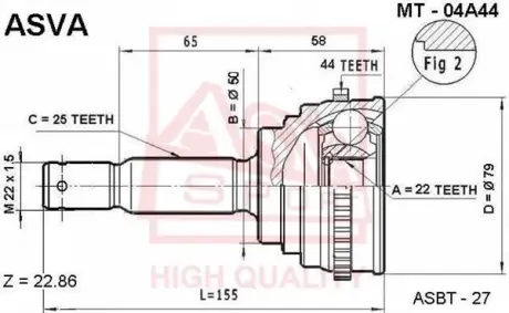 Автозапчасть ASVA MT04A44