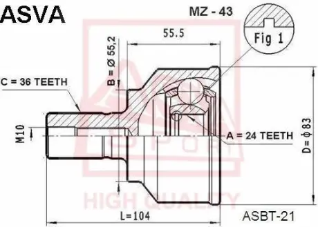 Автозапчасть ASVA MZ43