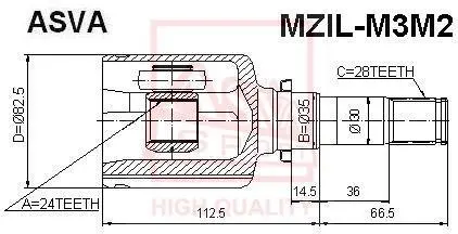 Автозапчасть ASVA MZILM3M2