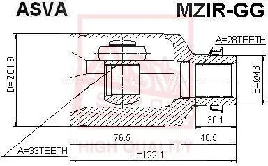 Автозапчасть ASVA MZIRGG