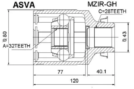Автозапчасть ASVA MZIRGH