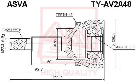 Автозапчасть ASVA TYAV2A48