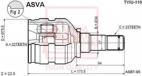 Автозапчасть ASVA TYIU110