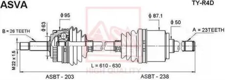Автозапчасть ASVA TY-R4D