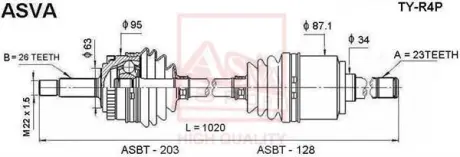 Автозапчасть ASVA TYR4P