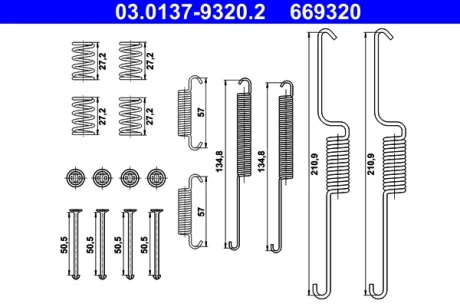 Пружинки на кол-ки и суп. VW Amarok (10-22) задн. (x1) ATE 03013793202