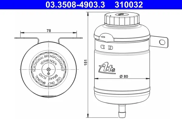 Бачок для гальмівної рідини ATE 03350849033 (фото 1)