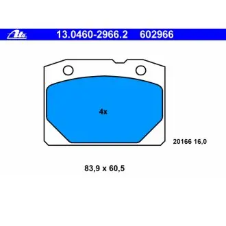 Brake pads. Колодки тормозные, дисковый тормоз ATE 13046029662