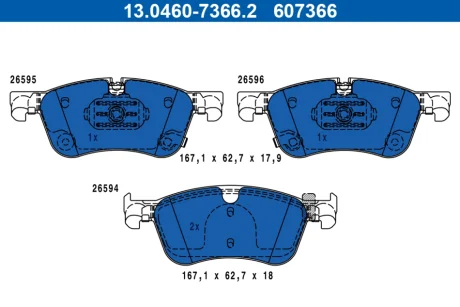 Колодки гальмівні (передні) Nissan Qashqai/X-Trail/Renault Kangoo 21- ATE 13046073662