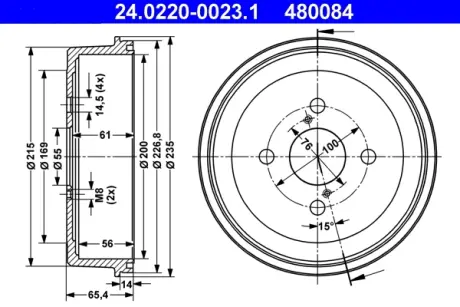 Тормозной барабан ATE 24022000231