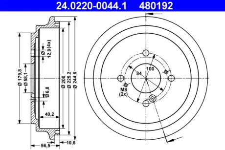 Тормозной барабан ATE 24022000441