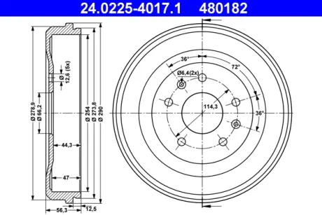 Тормозной барабан ATE 24022540171