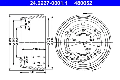 Тормозной барабан ATE 24022700011
