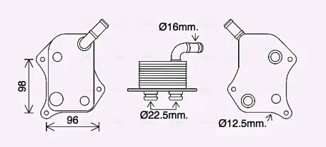 AVA VW Оливний радіатор (без корпуса) Audi A4/6, Passat 2.0 00- AVA QUALITY COOLING AI3414