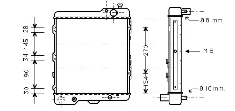 AVA AUDI Радіатор системи охолодження двигуна 80, 90, VW AVA QUALITY COOLING AIA2038