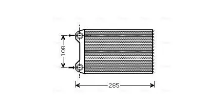 AVA AUDI Радіатор опалення A4 B6 1.6 00-, 1.2 02-, 1.9 00-, 2.0 00-, SEAT AVA QUALITY COOLING AIA6254