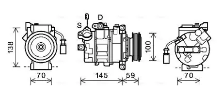 AVA AUDI Компресор кондиціонера Q7 4.2 07-, A8 D3 4.0, 4.2 03- AVA QUALITY COOLING AIAK342