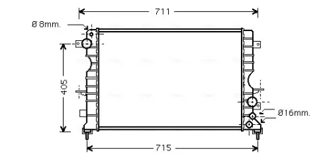 Радіатор, Система охолодження двигуна AVA QUALITY COOLING AU2165