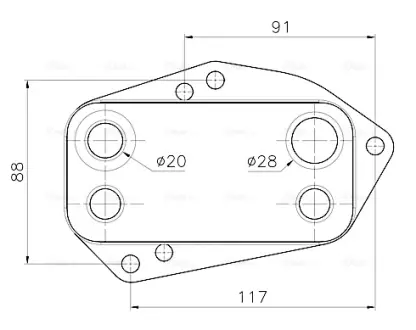 AVA LAND ROVER масляний радіатор (без корпуса) Freelander 2.0Td 00- AVA QUALITY COOLING AU3349