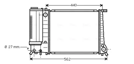 AVA BMW Радіатор сист. охолодження двиг. 3 E30 1.6/1.8 87-94 AVA QUALITY COOLING BW2081