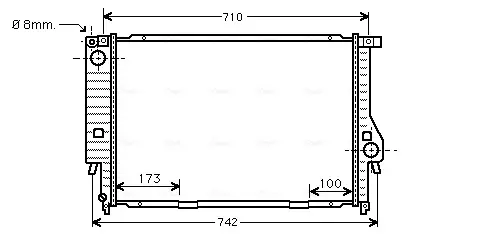 Радіатор, Система охолодження двигуна CLEVER FIT AVA QUALITY COOLING BW2133 (фото 1)