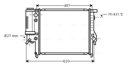 AVA BMW Радіатор сист. охолодження двиг. 3 E30 1.6/1.8 AVA QUALITY COOLING BW2137