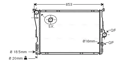 AVA BMW Радіатор охолодження двиг. X3 E83 2.5/3.0 03-10 AVA QUALITY COOLING BW2343