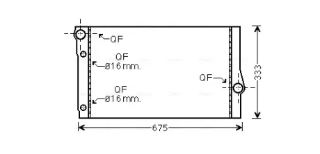 Радиатор охлаждения двигателя BMW 5 F10 (10-) 2.0D, 3.0D АКПП AVA AVA QUALITY COOLING BW2410